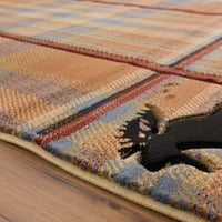 יונייטד וויברס של אמריקה לודג 'משובץ שטיח אזור משובץ, 5.25' 7.5 '