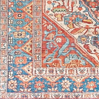 אורגים אומנותיים איריס מדליון שטיח, כחול אדום, 2'3 3'9