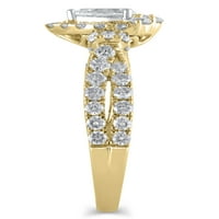 1- קראט T.W. ברק תכשיטים משובחים טבעת אירוסין של יהלום חתוך אגס בזהב צהוב 10kt, גודל 5