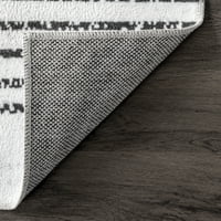 מכונה Nuloom Romina מכונה שטיח פסי יהלום רחיצה, 8 'עגול, לבן
