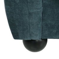 נובל בית הופסטד בד מצויץ מושב ספה, הארקטי כחול ומט שחור