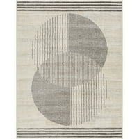 אורגים אמנותיים פלורנס גיאומטרי שטיח אזור שטיח, אפור לבן, 2'6 10 '