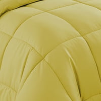 מיטה צהובה 5 חלקים יוקרתית בתיק למטה סט שמיכה אלטרנטיבי, תאום XL
