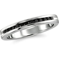 טבעות יהלומים של תכשיטנים לנשים - 0. תכשיטי טבעת יהלומים שחורים של קראט - להקות כסף סטרלינג לנשים - טבעת