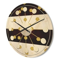 תכנון דפוס רטרו של פולקה דוט רטרו I 'שעון קיר עץ מודרני של אמצע המאה