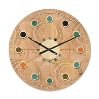 עיצוב 'רוז זהב, גיאומטריה מופשטת מותרות' יוקרה 'שעון קיר עץ מודרני של אמצע המאה