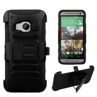 & E Shell Case Armor Kombo עבור HTC One Black Black W Belt Clip Clip נרתיק
