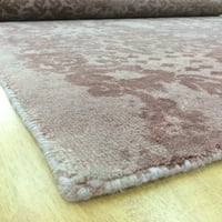 סגנון מודרני בעבודת יד 5 '8' רגל שטיח אזור צמר מלבני - גיבוי מאוחר כותנה - שטיח מקורה, חום
