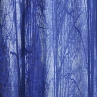 עיצוב 'שני שבילים ביער כחול מעורפל' לוח וילון נוף