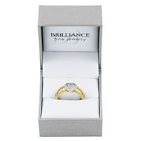 Gemspirations CTTW טבעת אופנה ליהלום סטרלינג כסף 14K מצופה זהב צהוב