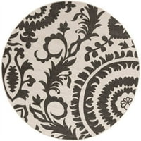 אורגים אמנותיים שחור אורן גדול 5'3 קוטג 'עגול שטיח אזור פרחים