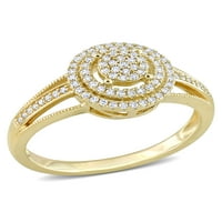 Miabella's Carat T.W. יהלום 10kt אשכול זהב צהוב טבעת שוק מפוצל