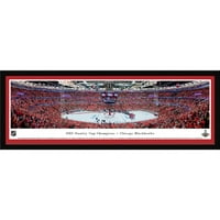 אלופי גביע סטנלי - שיקגו בלקוהוקס - הדפס NHL של Blakeway Panoramas NHL עם מסגרת נבחרת ומחצלת יחידה