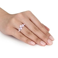 מיבללה מתורבתת נשים מתרבות פרל קראט T.W. יהלום 10KT טבעת אשכול זהב לבן