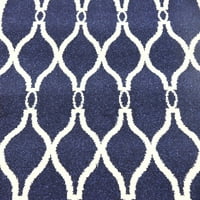 רץ נול ייחודי גיאומטרי שטיח רץ מודרני, כחול נייבי, 31 96