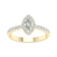טבעת אירוסין של אימפריאל CT TDW Marquise Diamond Halo בזהב צהוב 10K
