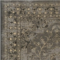 פלאצו הנריקה שטיח אזור מסורתי, שמנת שחורה, 8 '11'