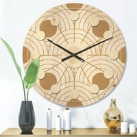 עיצוב 'עיצוב רטרו דפוס מעגלי עיצוב' אמצע המאה שעון קיר עץ מודרני