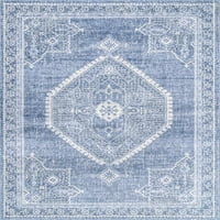 Nuloom וינטג 'פרסי במצוקה איסלה שטיח אזור, 6' 7 9 ', כחול