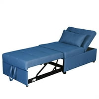 מיטה כיסא להמרה של Aukfa- במיטה עות'מאנית מתקפלת רב-תפקודית מיטה עות'מאנית יחידה ספה ספה אחת- כחול