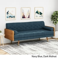 נובל בית נתניאל מצויץ בד ספה, כחול כהה, כהה אגוז