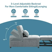 כיסא מיטת ספה של Aukfa Futon, בשלוף נוח ישן להמרה לחיי חלל קטן - אפור