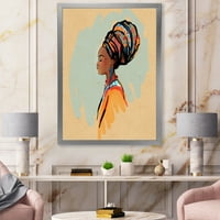 עיצוב אמנות 'דיוקן של אישה אפרו-אמריקאית עם טורבן השני' הדפס אמנות ממוסגר מודרני