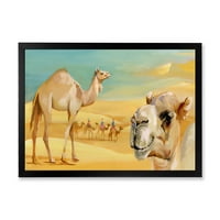 עיצוב אמנות 'גמלים במדבר הפראי השני' בית חווה הדפס אמנות ממוסגר