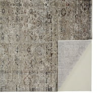 שטיח נוי צבוע בחלל אניס, חול שנהב אפור קריר, 2ft 3ft-4in שטיח מבטא