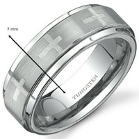 דפוס לייזר צולב לגברים נוחות מתאימה לטבעת להקת חתונה של טונגסטן
