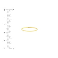 טבעת ערימת תיל עגולה של נשים צהובות 14K צהובות, גודל 8