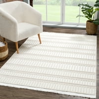 יונייטד אורגים keya naaz שטיח רץ גיאומטרי מודרני, לבן, 2'7 7'2