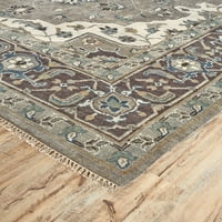 שטיח אזור פרסי מסורתי, אפר אפור כחול, 8ft-6in 11ft-6in