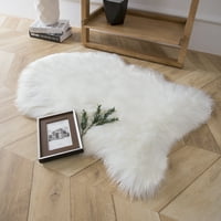 פנטוסקופ דלוקס רך פאו כבש פרווה אוסף סימטרי אזור שטיח, לבן