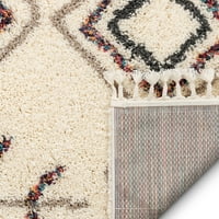 גם ארוג אסילה שבטי נוודים יהלום מרוקאי אזור שטיח, בז'