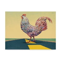 סימן מסחרי אמנות 'חציית עוף' אמנות בד מאת ג'יימס וו. ג'ונסון