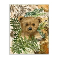 תעשיות סטופל דובון דוב משתלת יער יער איור בעלי חיים קיר עיצוב לוחית מאת שרי באק בולדווין